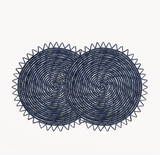 Surya Woven Palm Fiber Placemat - Indigo Blue (Set of 2) - Sumiye Co