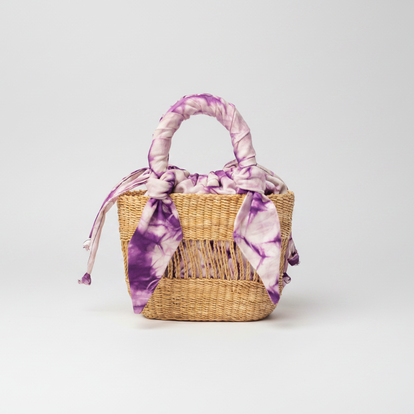 Ayine Bag Mini - Natural w/ Purple and Pale Lining - Sumiye Co