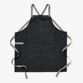 The Crossback Apron - Oyster Grey Denim - Sumiye Co