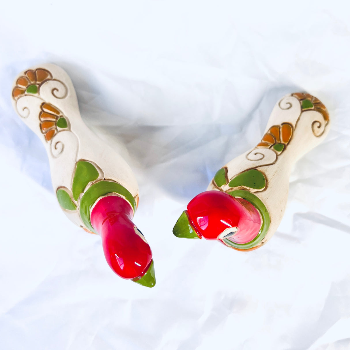 Ceramic Birds Set – Handmade Folk Art Sculpture from Colombia - Sumiye Co