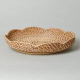 Round Rattan Scalloped Tray 13” - Sumiye Co