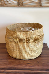 Mixed Weave Natural Planter Basket - Small