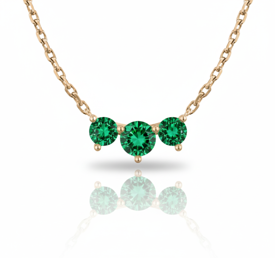 Trinity Radiance Emerald Necklace-0