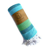 Samara Striped Sustainable Turkish Towel  Green - Sumiye Co