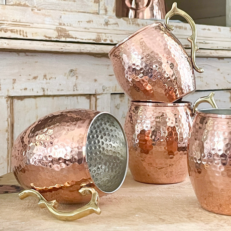 Copper Moscow Mule Mugs (Set of 4)  | Vintage French Inspired - Sumiye Co