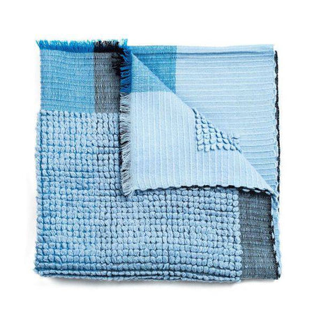 Macaroon Midnight Dark Blue Plush Textured Merino Handloom Throw - Sumiye Co