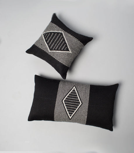 Diamante Lumbar Pillow in Black - Sumiye Co