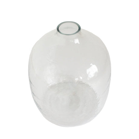 Hebron Hammered Glass Vase - Clear - Sumiye Co