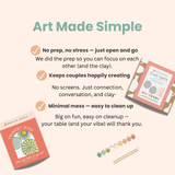 Promotional graphic for 'Art Made Simple' product with text and images of packaging.