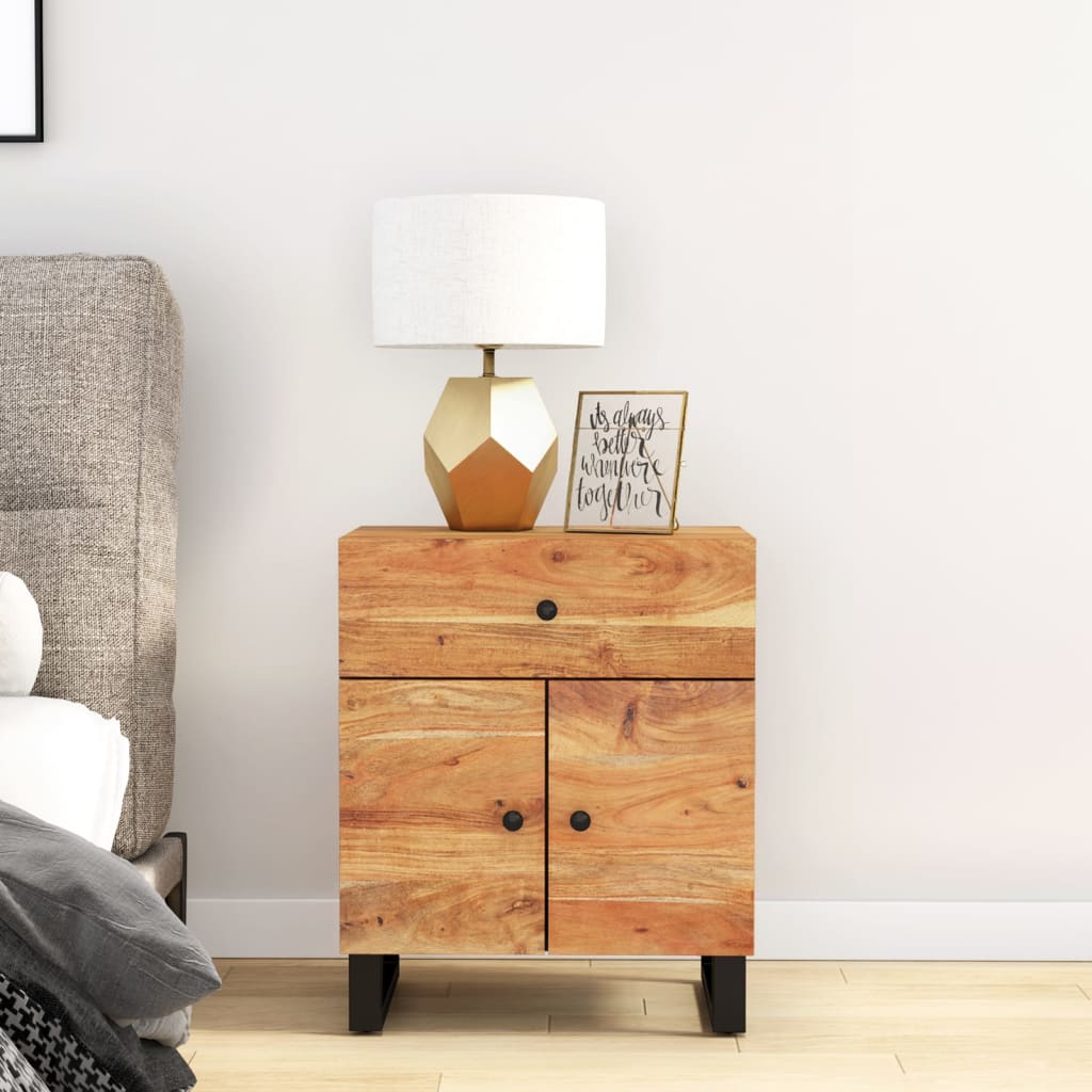 Bedside Cabinet | Solid Wood Acacia (19.7"x13"x23.6" )-18