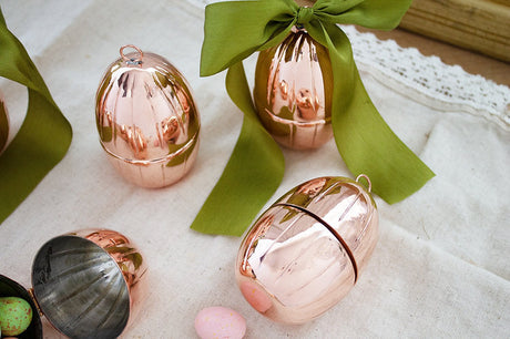 Copper Handmade Egg Ornaments Set/4 | Vintage Inspired - Sumiye Co
