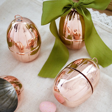 Copper Handmade Egg Ornaments Set/4 | Vintage Inspired - Sumiye Co