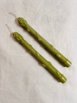 Handcrafted Asparagus Candles – Botanical Taper Candles – Set of 2 - Sumiye Co