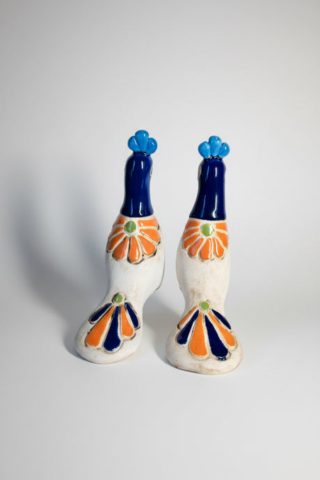 Ceramic Birds Set – Handmade Folk Art Sculpture from Colombia - Sumiye Co