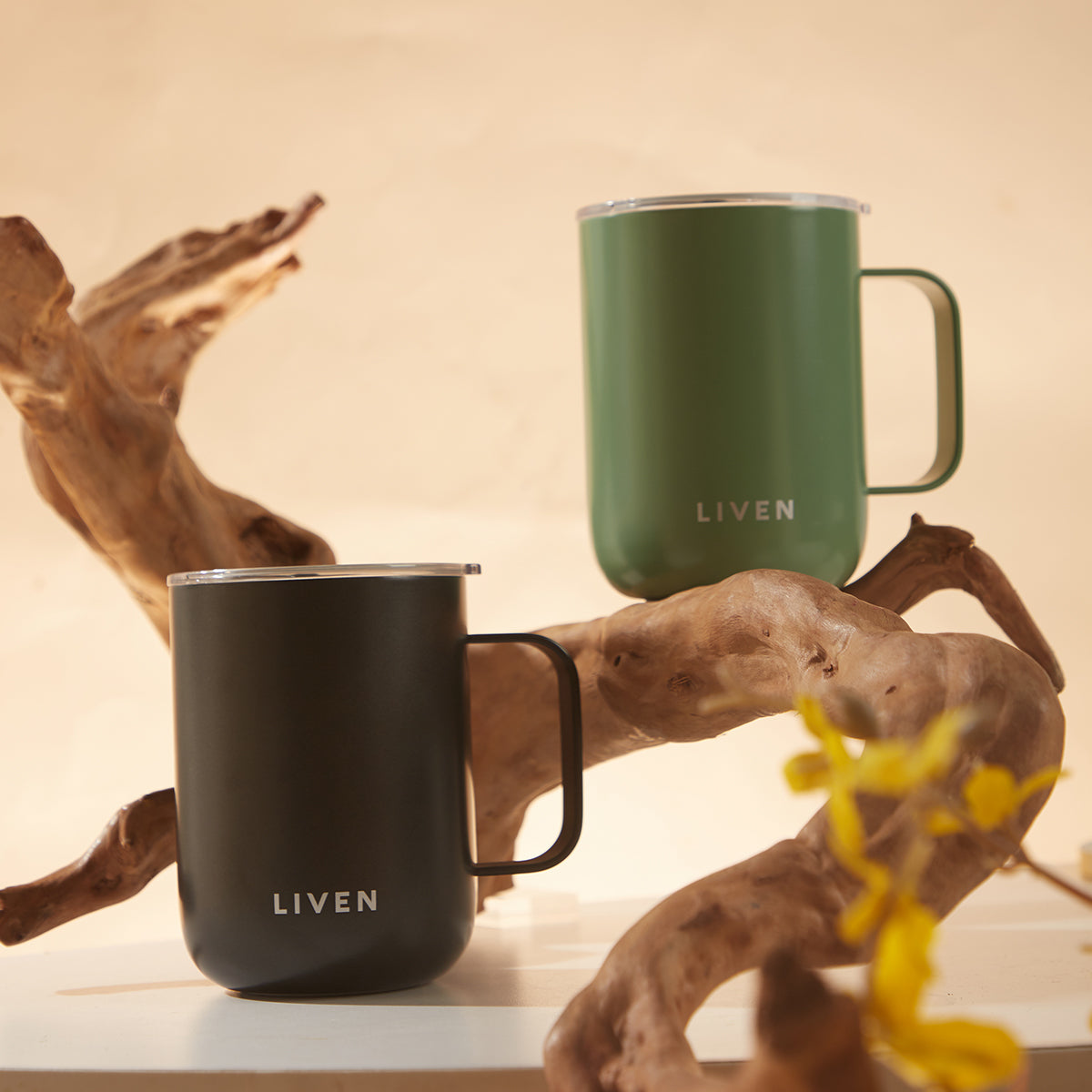 Purifying Camp Mug (16 oz) | Liven Glow™ Stainless Steel -5
