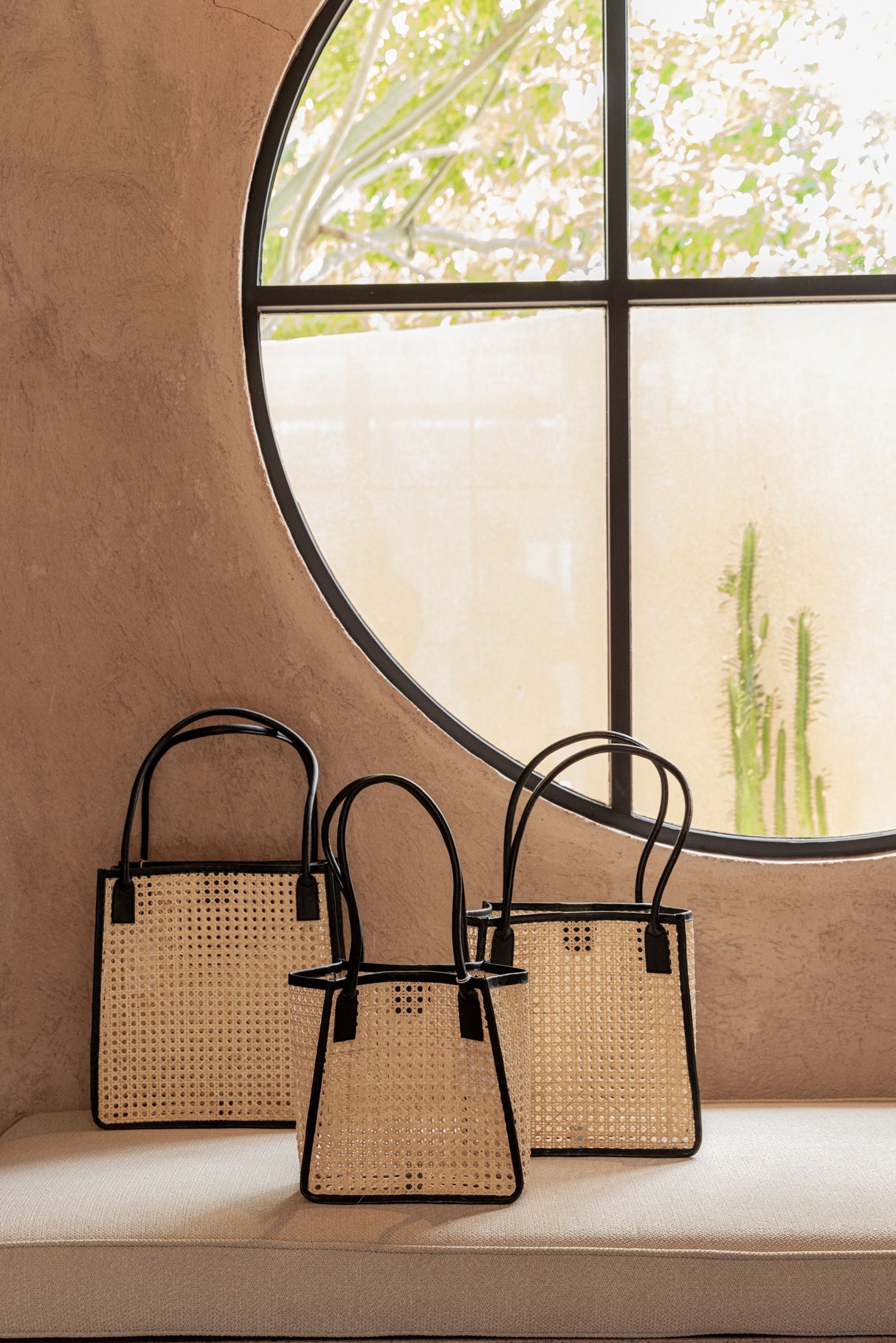 Citra Leather and Rattan Tote Bag - Sumiye Co