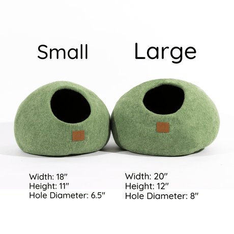 Premium Felted Wool Cat Cave Bed - Snow White - Sumiye Co