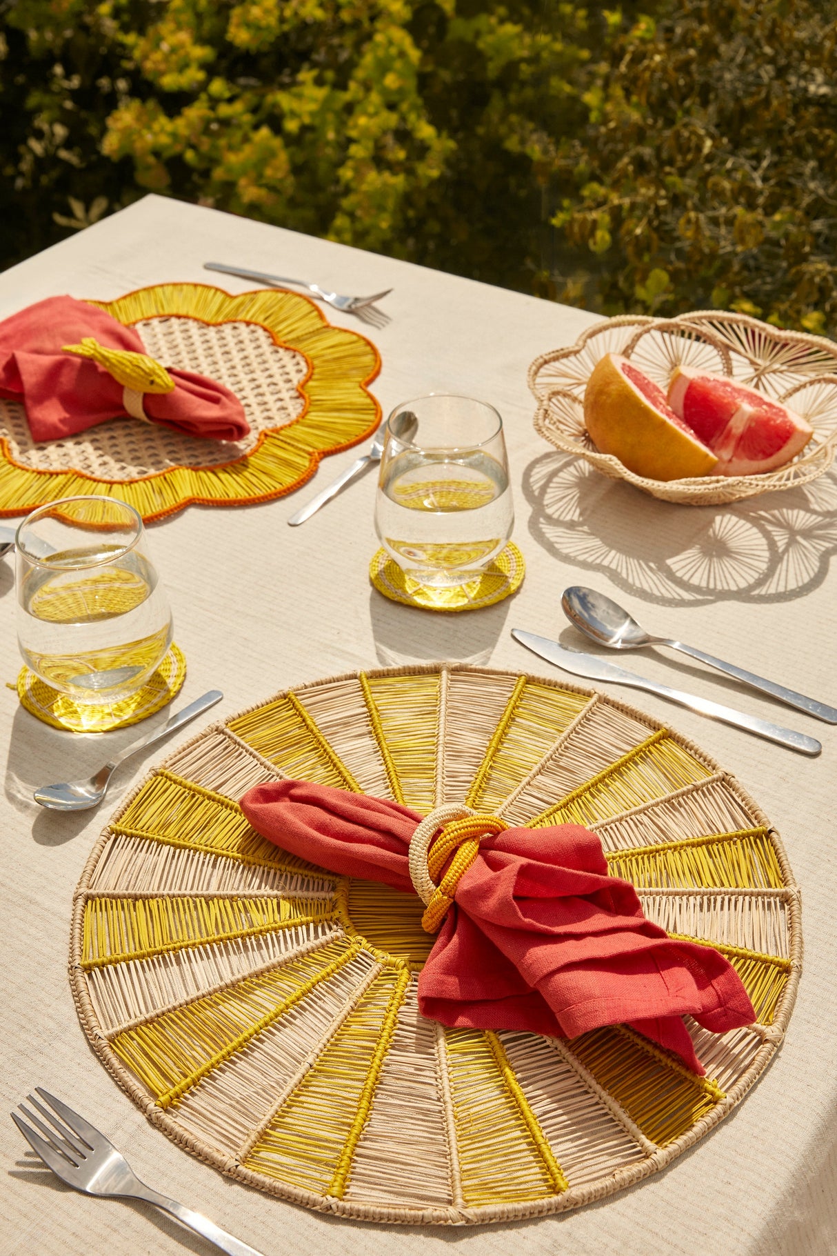 Petals Woven Bread Basket - Natural