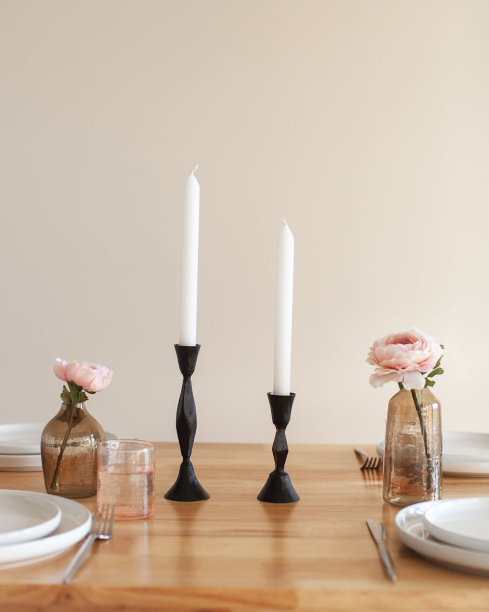 S/2 High Diamond Candlestands - Black Finish - Sumiye Co