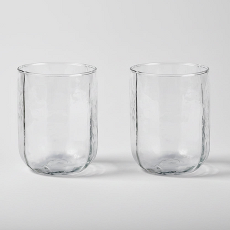 Hammered Water Glass , Natural - Set of 4 - Sumiye Co