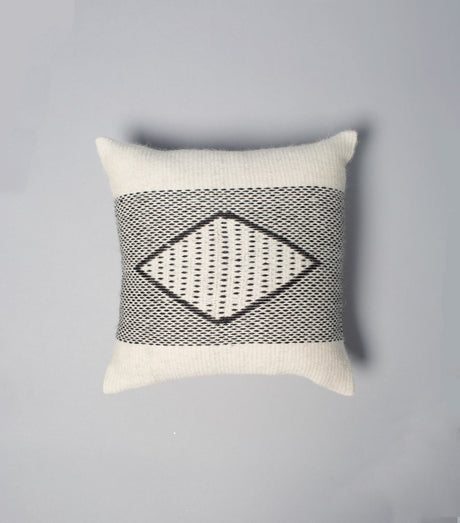 Diamante Square Textile Small Pillow in Ivory - Sumiye Co