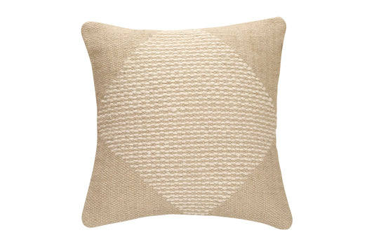 GoodWeave Certified Diagonal Stripe Wool Pillow - Biscotti ,18x18 Inch by The Artisen