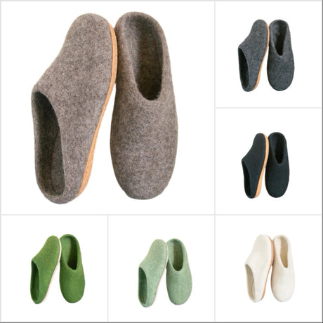 Stone Gray | Luxury Organic Merino Wool Slippers - Sumiye Co