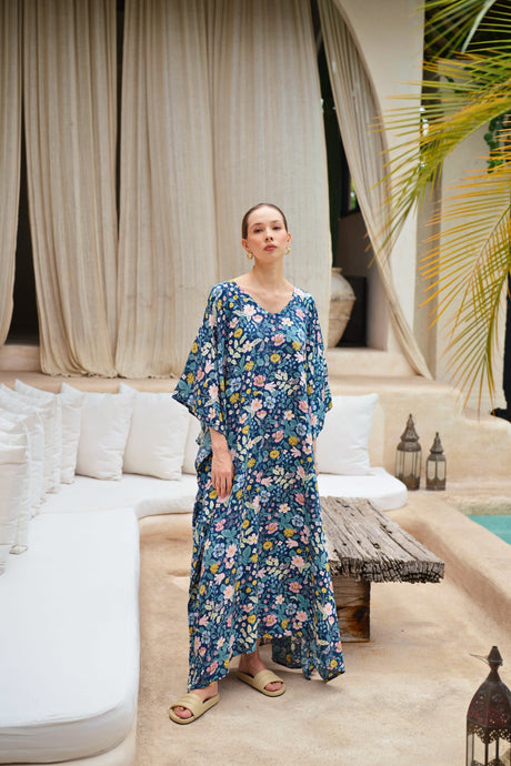 Oaklynn Kaftan Dress in Botanical - Sumiye Co