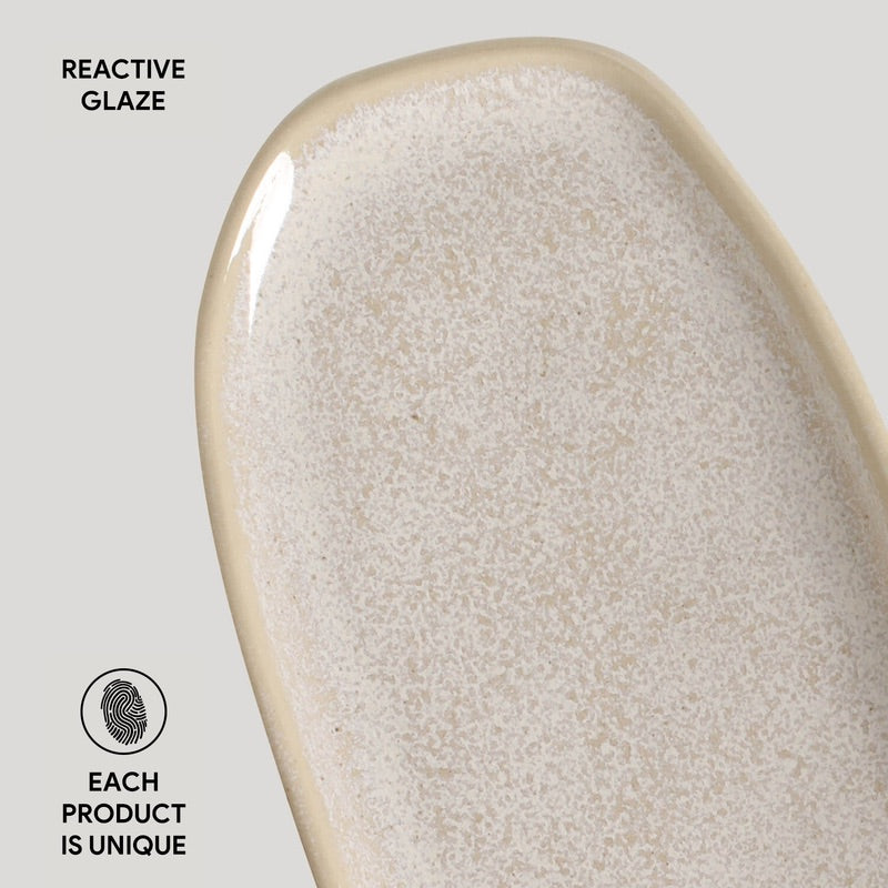 Shallow Organic Oval Platter Small Set of 4