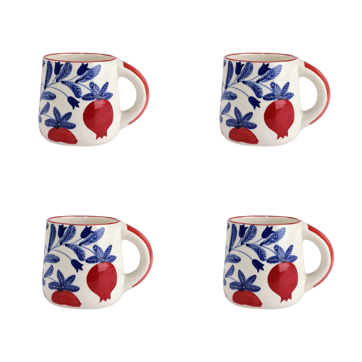Anaar Coffee Mug- Red ,  3.5 X 3 Inches ( Set of 4 )
