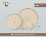 Dinnerware Set, 12 Piece Service for 4, Ceramic, Cambridge Classics