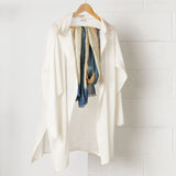 Oceana Beige Soft Linen Silk Handloom Scarf - Sumiye Co