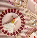 Drops Woven Placemat - Burgundy/Pink (Set of 2)