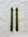 Handcrafted Asparagus Candles – Botanical Taper Candles – Set of 2 - Sumiye Co