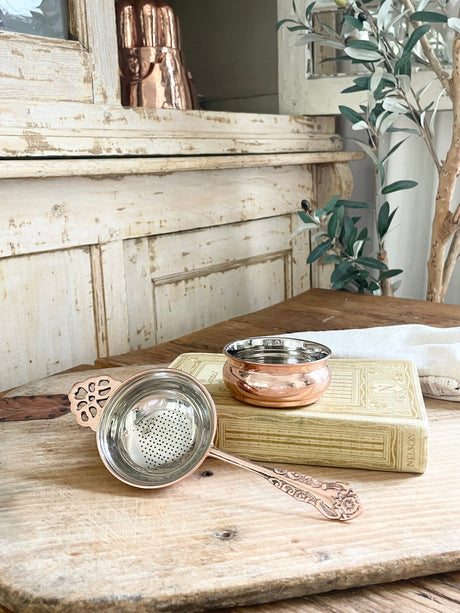 Copper Tea Strainer | Vintage Inspired French - Sumiye Co