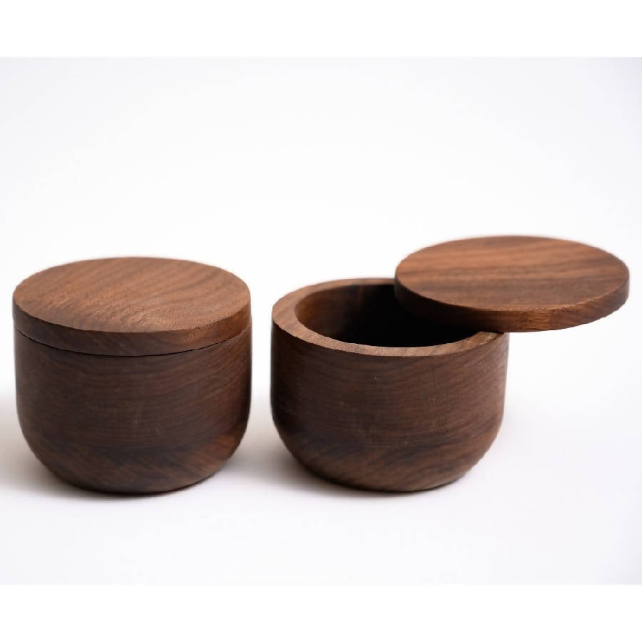 Chechen Wood Design Kambur Spice Jar - Walnut Wood | Mexico