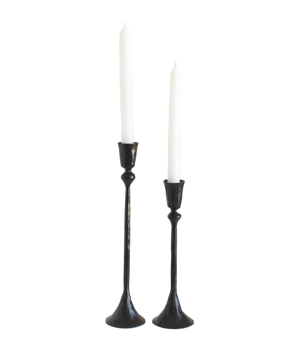 Gemini Candlesticks - Black Finish - Set of 2 - Sumiye Co