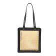 Tall Rattan & Leather Tote Bag - Sumiye Co