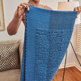 Macaroon Midnight Dark Blue Plush Textured Merino Handloom Throw - Sumiye Co