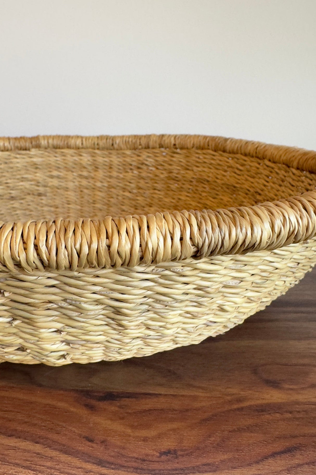 Handwoven Large Large Tray Basket - Natural