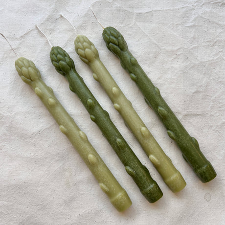 Handcrafted Asparagus Candles – Botanical Taper Candles – Set of 2 - Sumiye Co