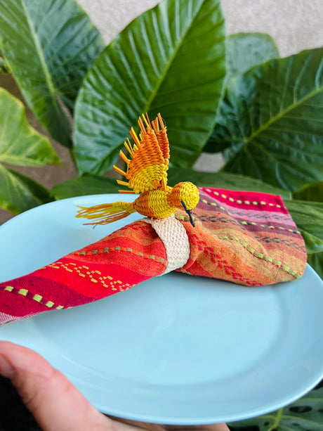 Hummingbird Napkin Ring (Yellow/Orange) – Table Decor Colombia