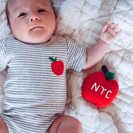Baby Onesie | Embroidered Apple - Sumiye Co