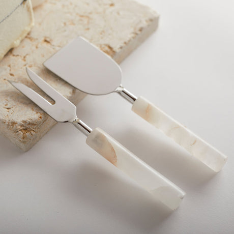 Alabaster Cheese Tools Set of 2