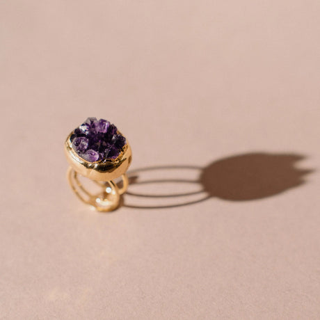 Amethyst Ring, Gold Gemstone Ring, Birthstone Gift