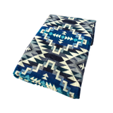 Alpaca Wool Reversible Blanket - Blue Chakana 90" x 78” - Sumiye Co