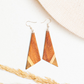 Asymmetric Tri-Tone Wood Triangle Earrings - Sumiye Co