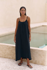 Aura Low Back Maxi Dress - Black