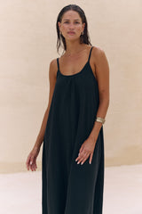 Aura Low Back Maxi Dress - Black