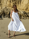 Aura Low Back Maxi Dress - White - Sumiye Co